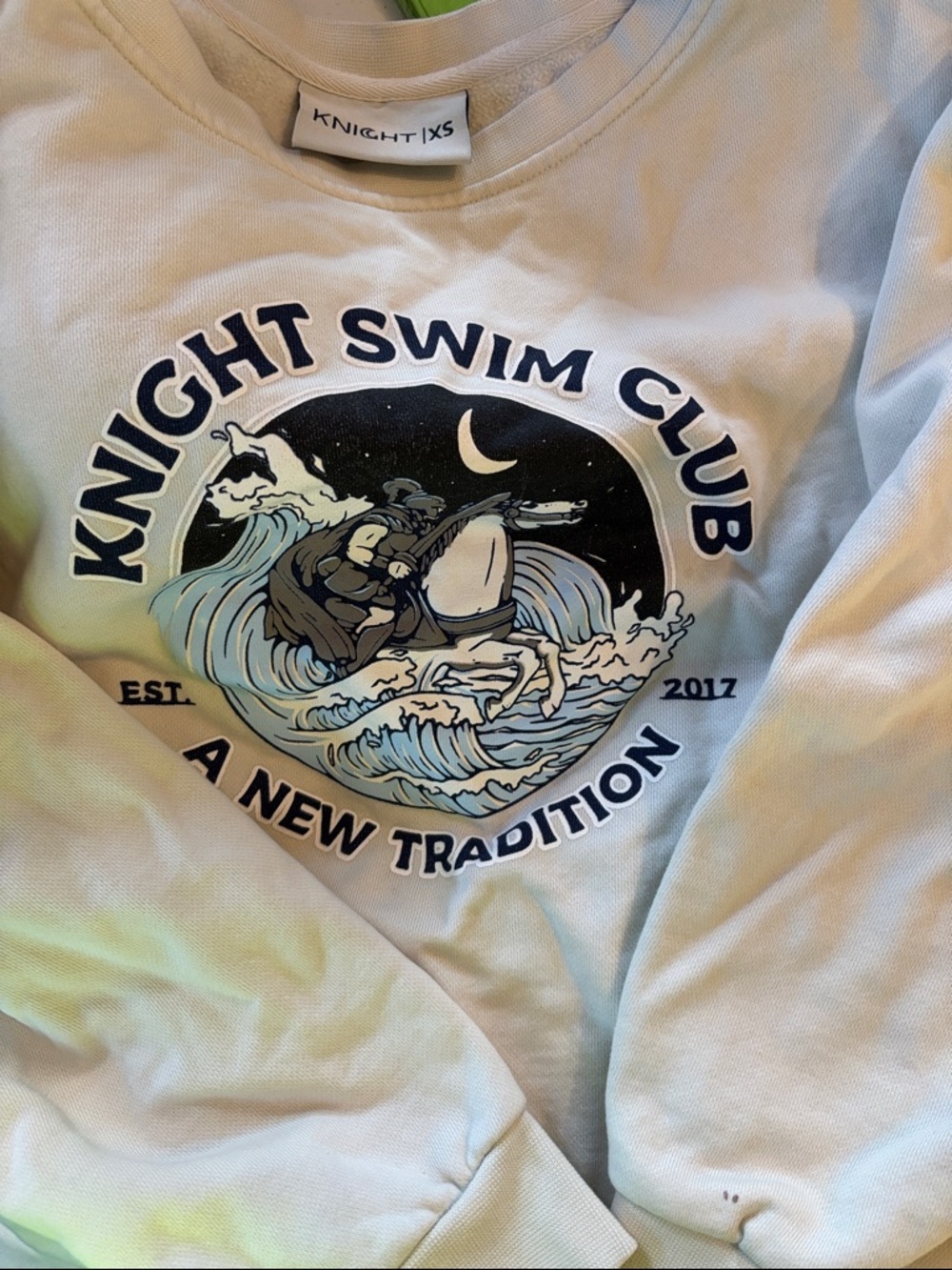 Knight Swim Club Light Blue Graphic Crewneck Sweatshirt